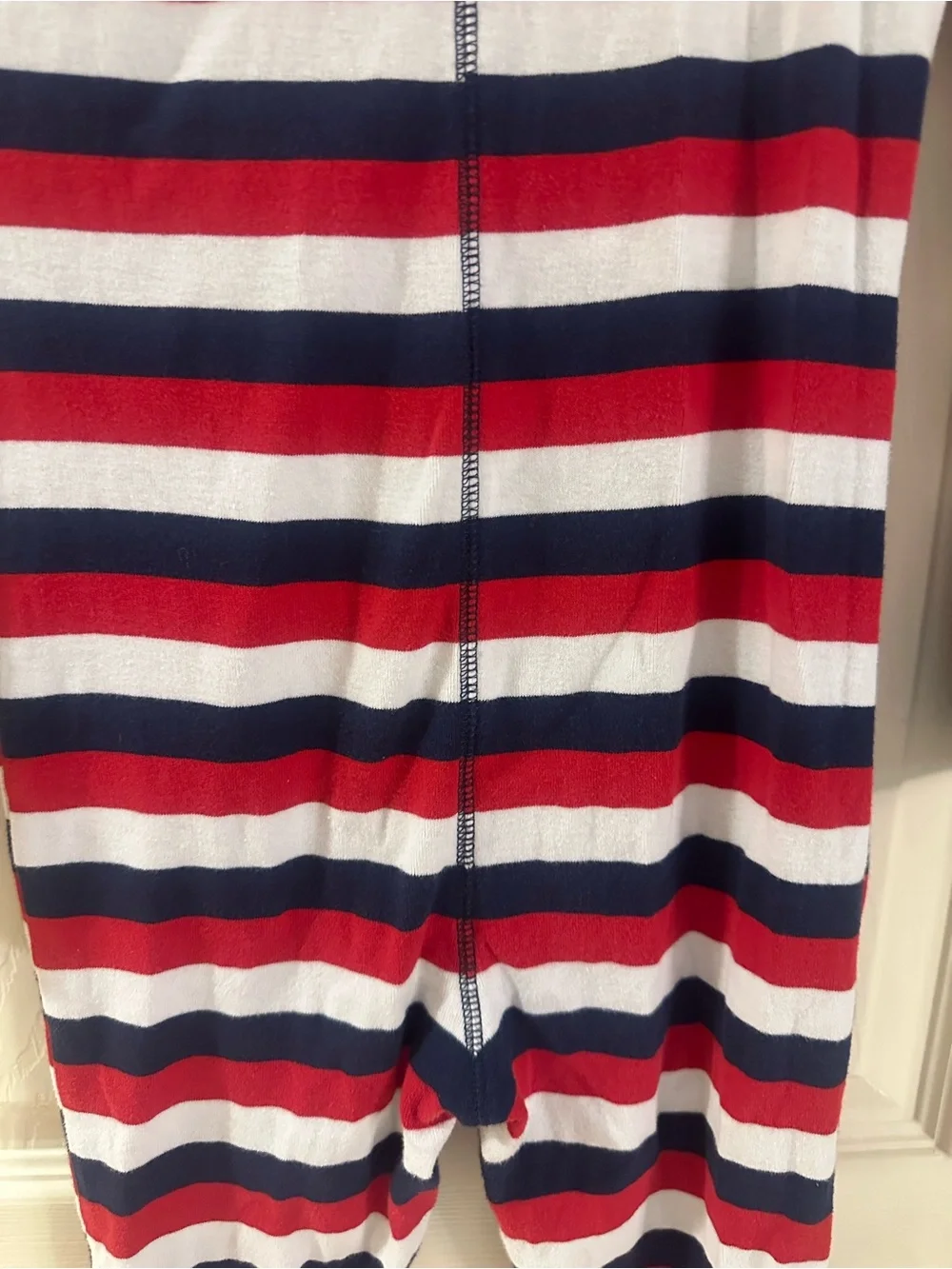 Old Navy Red, Navy and White Striped Kids One-Piece Pajama